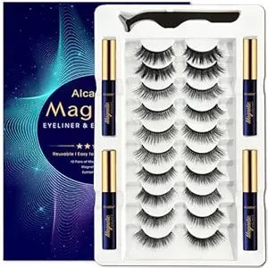 Alcastar Magnetic Eyelashes With Eyeliner Kit, Magnetic Lashes Natural Looking With, Long Lasting, Easy Apply,Cruelty-Free. (atz1004-a2)