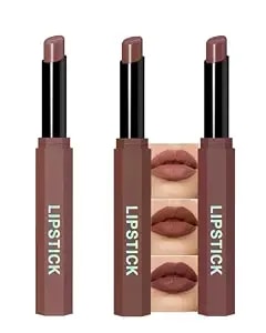 Matte Lipstick, Velvet Lip Stick, Long Lasting Lipstick For Women Makeup - Waterproof Frosted Lipstick, Smooth, Rose Pink Warm Brown Red Brown, High Pigment, Christmas Lip Crayon Makeup Kit-07+08+09