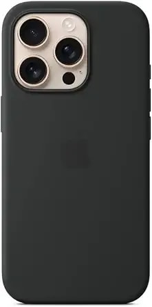 Apple Iphone 16 Pro Silicone Case With Magsafe And Camera Control: Lightweight Phone Case, Wireless Charging Compatible, Smooth Matte Finish, Black
