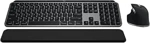 Logitech Mx Keys S Combo For Mac, Wireless Keyboard And Mouse With Palm Rest, Backlit Keyboard, Fast Scroll Wireless Mouse, Bluetooth Usb C For Macbook Pro, Macbook Air, Imac, Ipad - Space Grey