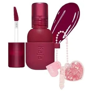 Kaja Lip & Blush Glazed Keychain Stain - Jelly Charm 01 Cherry Spritz - With Triple Berry Complex, Lemon Fruit Extract &Olive Squalane, Hydrating, Long Lasting Tint
