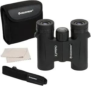 Celestron - Outland X 8x25 Binoculars – Ideal For Birding And Outdoors – 25mm Objective Lenses – Wide 8.2° Field Of View – Bak-4 Prisms – Multi-Coated – Waterproof And Fogproof