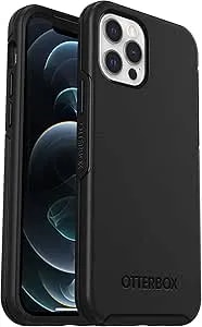 Otterbox Iphone 12 And 12 Pro Symmetry Series Case - Single Unit Ships In Polybag, Ideal For Business Customers - Black, Ultra-Sleek, Wireless Charging Compatible, Raised Edges Protect Camera & Screen