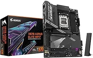 Gigabyte X870 Aorus Elite WIFI7 AMD AM5 LGA 1718 Motherboard, ATX, DDR5, 4X M.2, Pcie 5.0, USB4, WIFI7, 2.5GbE LAN, EZ-Latch, 5-Year Warranty