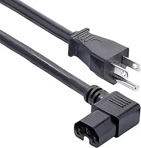 Startech.Com 8ft (2.4m) Heavy Duty Power Cord, Nema 5-15p To Right Angle c15, 15a 125v, 14awg, Ac Power Cable, Ul Listed, Taa