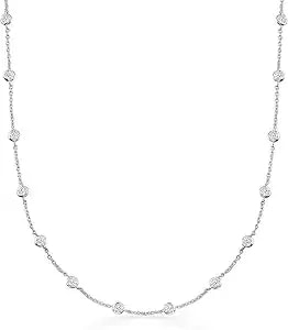 Ross-Simons 4.50 Ct. T.W. Cz Station Necklace