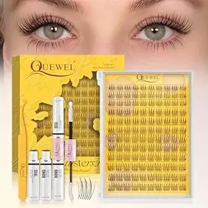 Quewel Natural Lash Clusters Kit Soft 120pcs Aurora Lash Clusters Invisible Band Lightweight C Curl 8-16mm Eyelash Extension Kit With Eyelash Clusters Bond And Seal Tweezers For Daily Wear (Aurora)