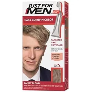 Just For Men Easy Comb-In Color Mens Hair Dye, Easy No Mix Application With Comb Applicator - Sandy Blond, A-10, Pack Of 1