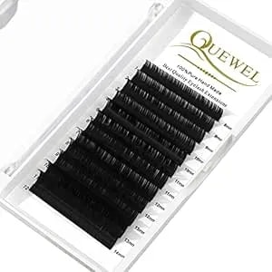 Quewel Eyelash Extension Supplies 0.15 C Curl Mix-8-14mm Classic Individual Lash Extensions - Optinal 0.03/0.05/0.07/0.10/0.15/0.20 C/D Single 8-25mm Mix 8-14mm 15-20mm 20-25mm - (0.15 C Mix-8-14mm)