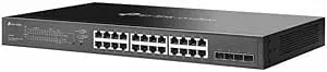 TP-Link 24 Port Poe Gigabit Switch(SG2428LP) - 16 Poe+ Ports, 8 Non-Poe Ports, 4 SFP Ports - 150W Budget - Omada Full Managed - Fanless - L2 Managed - VLAN, ZTP, LAG, Poe Recovery - 5-Year Warranty