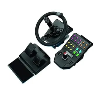 Logitech G Farm Simulator Heavy Equipment Bundle (2nd Generation), Steering Wheel Controller For Farm Simulation 2025 (And Previous Versions), Wheel, Pedals, Vehicle Side Panel Control Deck For PC