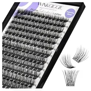 Lash Clusters D Curl Individual Lashes, 168 Pcs Cluster Eyelash Extensions 0.07mm 10-16mm Mixed Diy Lash Clusters Reusable Super Thin Black Band Eyelashes At Home (Twin Flowers 703d)