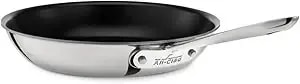All-Clad d3 3-Ply Stainless Steel Nonstick Fry Pan 10 Inch Induction Oven Broiler Safe 500f Pots And Pans, Cookware Silver
