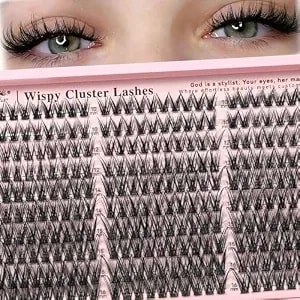 Yelix 300pcs Wispy Lash Clusters 10-16mm Mixed Length, Thin Band Individual Diy Eyelash Extensions Natural Fluffy Look For Daily Makeup And Home Use