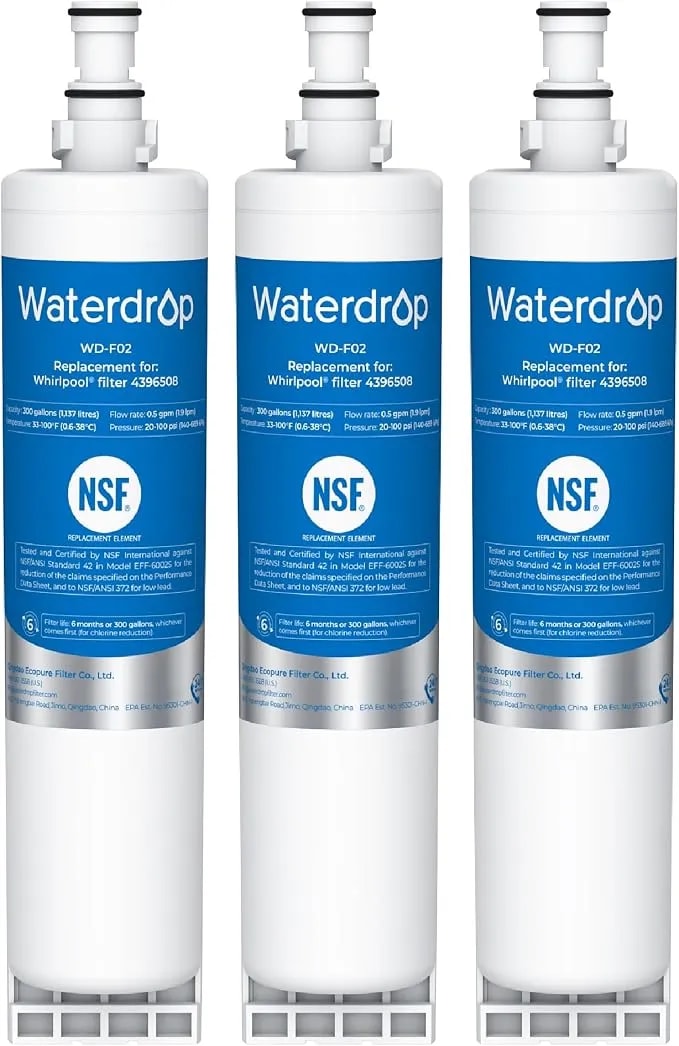 Waterdrop 4396508 Water Filter Replacement For Everydrop® edr5rxd1, 3 Pack - Replacement For Whirlpool® Refrigerator Water Filter Wf-nlc240v, 4396510, nlc240v, pnl240v, 4396508p, 4396547, 4392857 lc400v