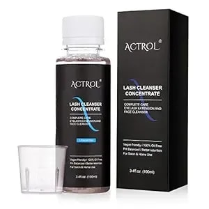 Actrol Eyelash Cleanser Concentrate 100ml Unscented Professional Lash Shampoo Foaming Cleanser Wash For Extensions Lashes With Salon Home Care-Makes 20 Bottles