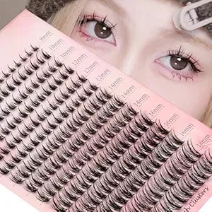 Manga Anime Spiky Lash Clusters Extensions 224pcs, 8-18mm Individual Wispy Lashes For Cosplay Doll Fairy Manhua Manhwa Makeup (D Curl)