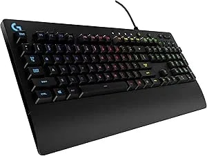 Logitech G213 Prodigy Gaming Keyboard - Wired RGB Backlit Keyboard With Mech-Dome Keys, Palm Rest, Adjustable Feet, Media Controls, USB, Compatible With Windows – Black