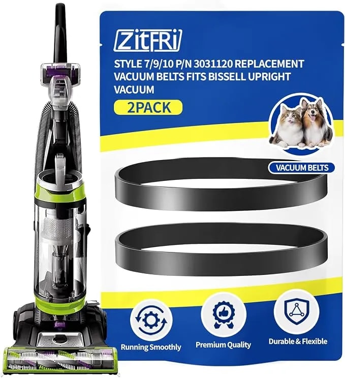 Style 7/9/10 P/N 3031120 Replacement Belt For Bissell Vacuum Belt Fit Bissell Powerforce Helix Powerlifter Cleanview Swivel Rewind Pet Vacuum Cleaner Replace Parts 2031093 32074 3031123 2-Pack