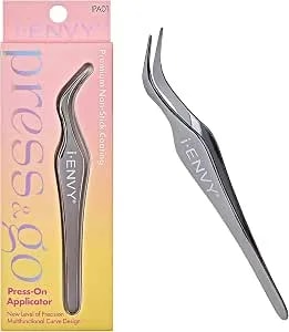 I-Envy Press&Go Lash Applicator Tool, Nonstick Cluster Eyelash Tweezers For Quick & Easy False Lash Application, Lightweight Curved Angled Tip & Comfort Grip For Precise Diy Extension
