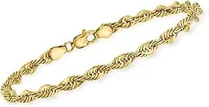 Ross-Simons 4mm 14kt Yellow Gold Rope-Chain Bracelet