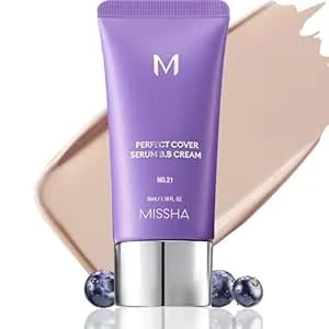 Missha M Perfect Cover Serum Bb Cream No.21 Light Beige - Light With Cool Undertone, Skin Tint, Tinted Moisturizer, Skin Care Foundation Makeup, Korean Makeup,1.18 Fl Oz