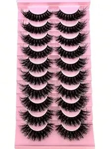 Diy Eyelash 10 Pairs Faux Mink False Lashes - Nude Effect Cat Eye/3d Curled Styles, Soft & Dramatic Holiday Lashes, Cruelty-Free Reusable For Daily Makeup (y05w)
