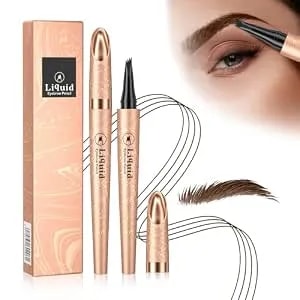 Eyebrow Pen - Eyebrow Pencil New Upgraded Eye Brow Pencils For Women With Micro 4 Point Lift & Snatch, Lat All Day, Waterproof, Create Natural Eyebrow Hair Eye Makeup (Dark Brown)