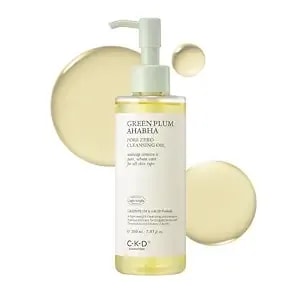 Ckd Green Plum Aha·Bha Pore Zero Face Cleansing Oil -Gentle Korean Cleanser, Instant Makeup Removal, Sebum Control, Hydrating & Low-Irritation. No Oily Residue. 7.03 Fl Oz