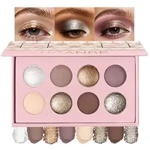 Ucanbe 8 Color Matte Sparkling Shimmer Baked Eyeshadow Palette – Highly Pigmented, Smooth & Blendable Formula With Neutral & Earthy Tones For Everyday & Dramatic Eye Makeup Pallet
