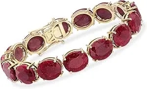 Ross-Simons 75.00 Ct. T.W. Ruby Bracelet In 18kt Gold Over Sterling