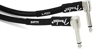 Fender Professional Series Instrument Cable, Guitar Cable, Guitar Accessories, Angle/Angle, Black, 3ft