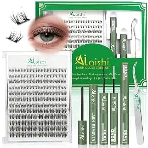 Wispy Lash Clusters Kit Natural Eyelash Clusters 10-18mm Lash Extension Kit D Curl Manga Eyelash Extensions Kit With Lash Bond And Seal, Remover, Tweezers（mix1-1s-L）