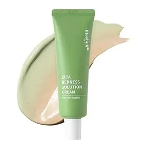 Meebak Cica Redness Solution Cream - Redness Relief For Face - Green Color-Corrector - Bb Cream For Sensitive Skin - Green Color Corrector - Fair To Medium Skin