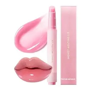 Nature Republic Honey Melting Lip Plumping (11 Pink) Soft Lip Stick Tint & Plump Hydrating Gloss, Moisturizing Balms, Volumizing Formula & Sheer Tint, Glowy Finish, Korean Make Up