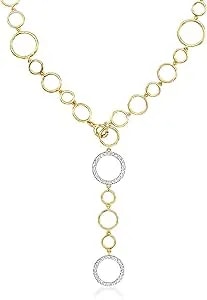 Ross-Simons 0.40 Ct. T.W. Diamond Circle-Link Lariat Necklace In 18kt Gold Over Sterling