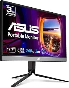 Asus Rog Strix 17.3" 1080p Portable Gaming Monitor (xg17ahp)-Fhd, Ips, 240hz, Adaptive-Sync, Built-In Battery, Rog Bag, Tripod Stand, Usb Type-C, Micro Hdmi For Laptop, Pc, Console, 3-Year Warranty