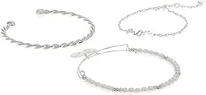 Alex And Ani Mom Script Bracelet, Set Of 3