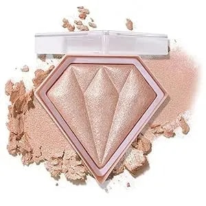 Face Glitter Highlighter Makeup Palette Shimmer Contour Powder Waterproof Long-Lasting, Brightens Face Complexion Contour Illuminator Highlighters Blush Powder Makeup Palette-04 Ginger Color
