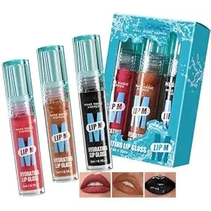 Hydrating Lip Gloss Set For Women Girls, Non-Stick Liquid Glitter Lip Glaze Mirror Lipstick Set, Lightweight High Pigment Non-Smudge Pearlescent Lip Stain For Daily Lip Make-Up, Set B
