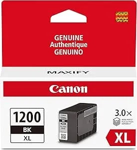 Canon PGI-1200XL Genuine Pigment Black Ink Tank, Compatible With MB2120, MB2720, B2020, MB2320 (Optional) Printers