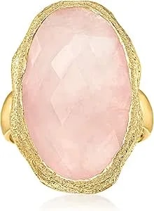 Ross-Simons 17.00 Carat Rose Quartz Ring In 18kt Gold Over Sterling