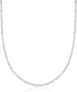 Ross-Simons Italian 2mm Sterling Silver Crisscross-Chain Necklace