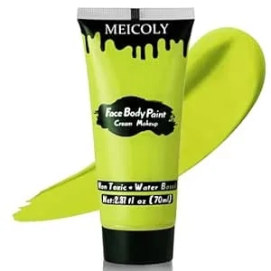 Meicoly Ogre Green Face Body Paint,2.37oz Large Tube Water Based Body Paint,Elphaba Green Face Paint,High Pigment Face Paint For Disgust Goblin Demon Halloween Sfx Special Effects Cosplay Makeup