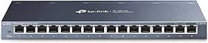 TP-Link 16 Port Gigabit Ethernet Network Switch, Desktop/ Wall-Mount, Fanless, Sturdy Metal W/ Shielded Ports, Traffic Optimization, Unmanaged (TL-SG116)