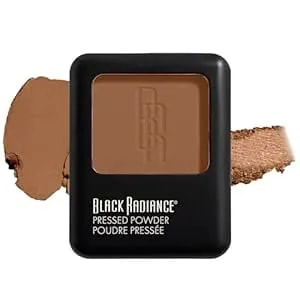 Black Radiance Pressed Powder, Pigment-Rich Matte Finish For Light Skin Tones, Oil-Absorbing Compact With Mirror & Sponge - Golden Almond