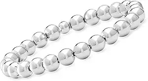 Ross-Simons Italian 8mm Sterling Silver Bead Stretch Bracelet