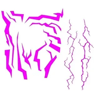 Fluorescent Purple Temporary Tattoos, Demon Hunter Realistic Waterproof Body Art For Cosplay And Party Makeup (2pcs Face Sticker & 2pcs Arm Sticker)