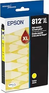 Epson 812 Durabrite Ultra Ink High Capacity Yellow Cartridge (t812xl420-S) Works With Workforce Pro Wf-7310 ,7820, 7840, Ec-c7000
