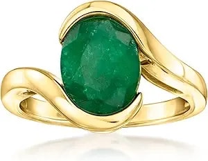 Ross-Simons 2.70 Carat Emerald Swirl Ring In 18kt Gold Over Sterling